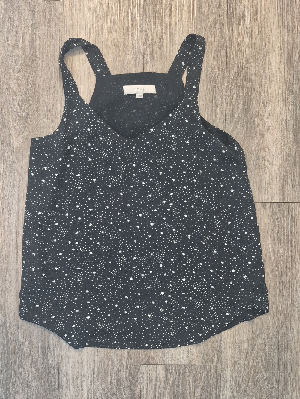 LOFT Black Star and Dot Print Tank Top